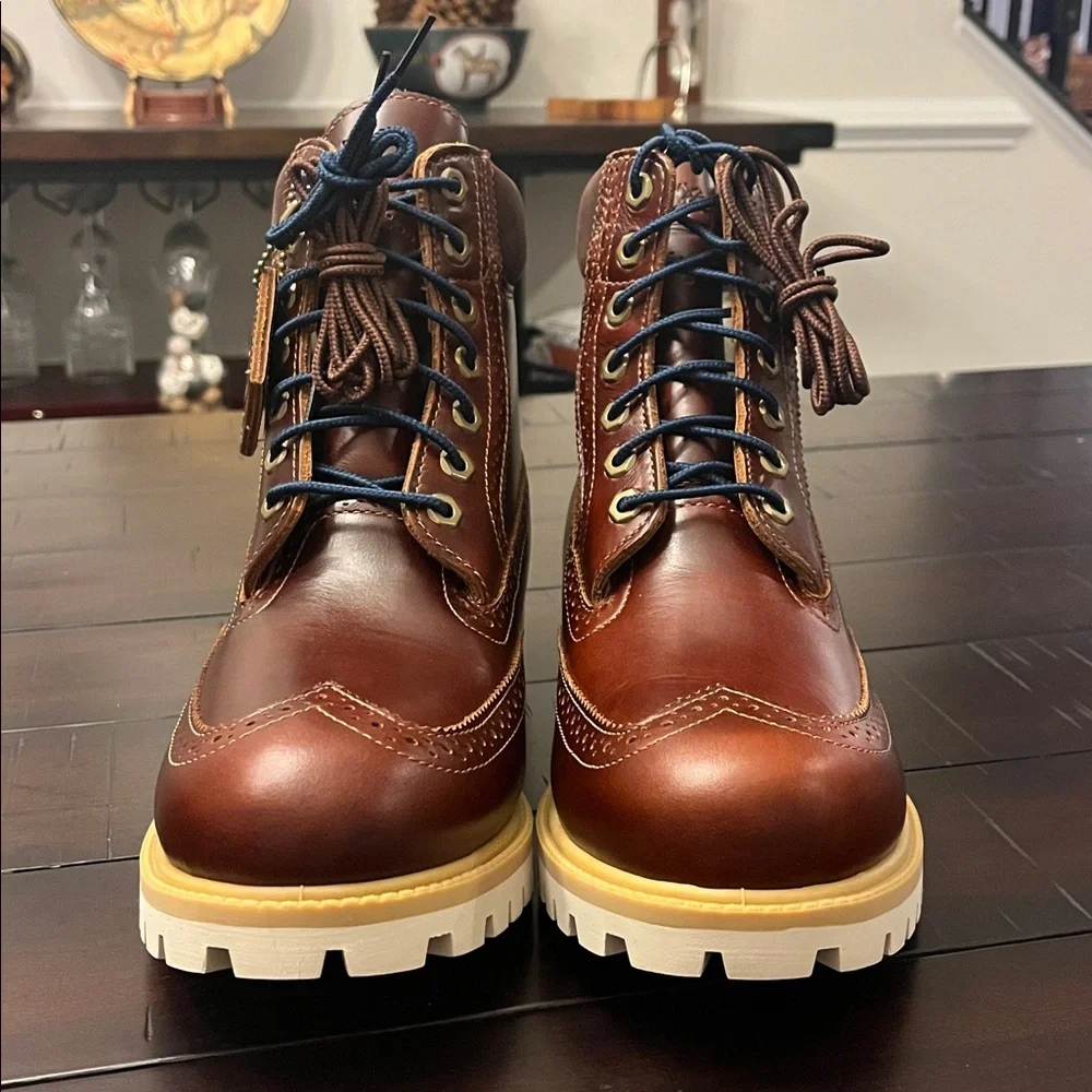 Timberland 6” Premium Brogue Boots Limited Edition Brown new Mens Size 9